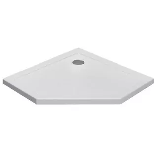 Vanička päťuholníková 80 × 80 ST07 A white biely sifón 5 cm dlaždice nízky diamond